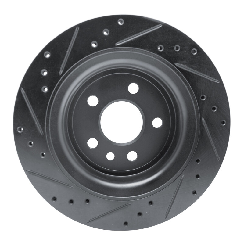 Volvo XC60 Brake Rotor (1) - Rear Right - R1 Concepts - Drilled & Slotted - Black - `10-`17